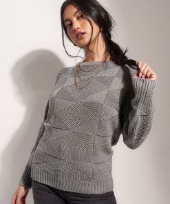 Sueteres Callahan | The Geo Knit - Gris Jaspeado